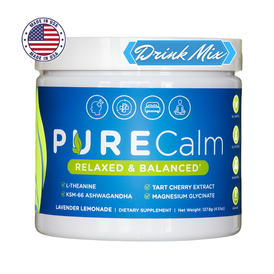 PURE Calm Drink Powder Relaxed & Balanced Lavender Lemonade 4.51 oz - 30 Servings